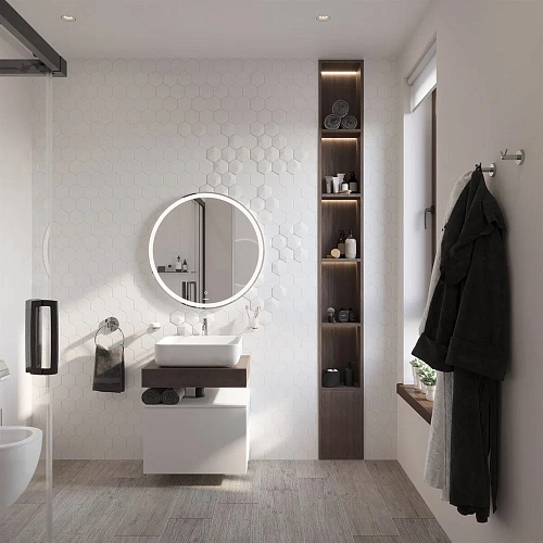 Столешница STWORKI Ольборг 60 дуб карпентер, без отверстий, с тумбой 60, с раковиной STWORKI Soul 1 489242 Столешница STWORKI Ольборг 60 дуб карпентер, без отверстий, с тумбой 60, с раковиной STWORKI Soul 1 489242