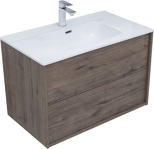 Тумба под раковину Aquanet Lino 80 (Flat) дуб веллингтон 00287543 Тумба под раковину Aquanet Lino 80 (Flat) дуб веллингтон 00287543