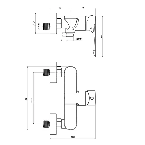 Смеситель для душа Paini Garda 76CR511 без аксессуара Смеситель для душа Paini Garda 76CR511 без аксессуара