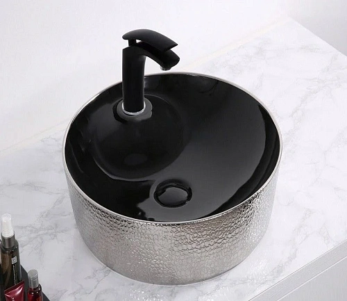 Раковина CeramaLux D1306H020 накладная, черный/серый Раковина CeramaLux D1306H020 накладная, черный/серый