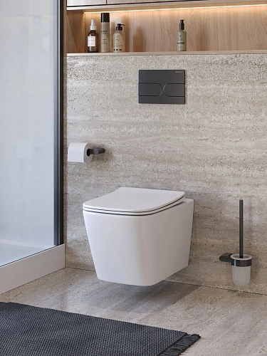 Унитаз подвесной BelBagno KRAFT-TOR BB7106CH-TOR/SC безободковый с сиденьем и смывом TORNADO Унитаз подвесной BelBagno KRAFT-TOR BB7106CH-TOR/SC безободковый с сиденьем и смывом TORNADO