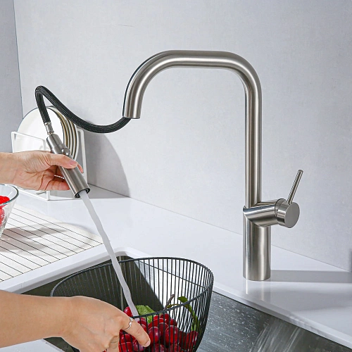 Смеситель для кухни Vincea VKF-107BN, брашированный никель Смеситель для кухни Vincea VKF-107BN, брашированный никель