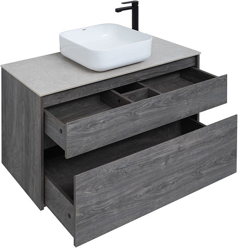 Тумба под раковину Aquanet Nova Lite 100 дуб рошелье (2 ящика) 00242582 Тумба под раковину Aquanet Nova Lite 100 дуб рошелье (2 ящика) 00242582