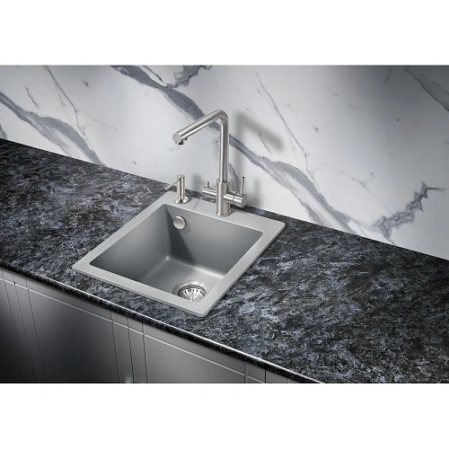 Кухонная мойка Milacio Murcia 42 Cuarzo (MC.77043), серый металлик Кухонная мойка Milacio Murcia 42 Cuarzo (MC.77043), серый металлик