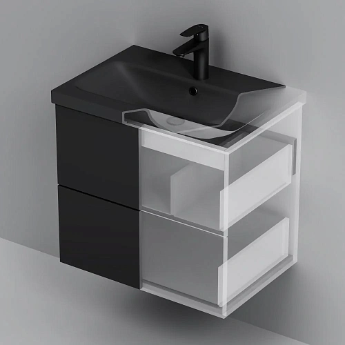 Тумба под раковину AM.PM Gem M90FHX06022BM подвесная, 60 см push-to-open, черный матовый Тумба под раковину AM.PM Gem M90FHX06022BM подвесная, 60 см push-to-open, черный матовый