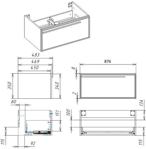 Тумба с раковиной La Fenice Elba Cappuccino 90 NFNC-01-ELB-C-90-3-90L бежевая матовая Тумба с раковиной La Fenice Elba Cappuccino 90 NFNC-01-ELB-C-90-3-90L бежевая матовая