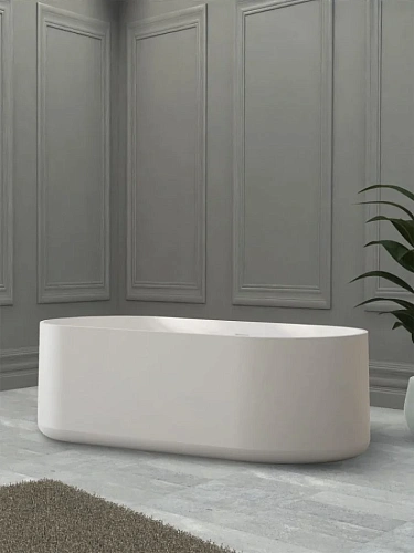 Ванна отдельностоящая ABBER AS9607 170x75 универсальная, белая матовая, искусственный камень Ванна отдельностоящая ABBER AS9607 170x75 универсальная, белая матовая, искусственный камень