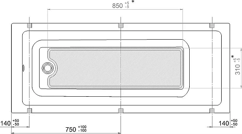 Акриловая ванна DIWO Казань 150x70 с каркасом 567688 Акриловая ванна DIWO Казань 150x70 с каркасом 567688