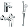 Картинка анонса товара «комплект смесителей hansgrohe logis e setlogise70b 71177000+71610000+26532400 с душевым гарнитуром»