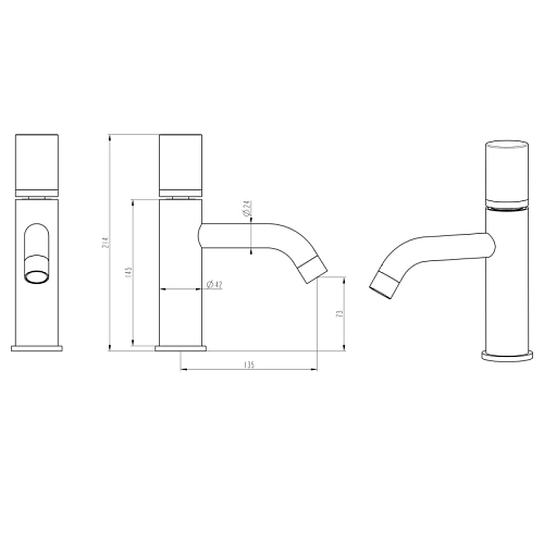 Смеситель для раковины Boheme Stick 121-CB Copper Brushed DIAMOND Смеситель для раковины Boheme Stick 121-CB Copper Brushed DIAMOND