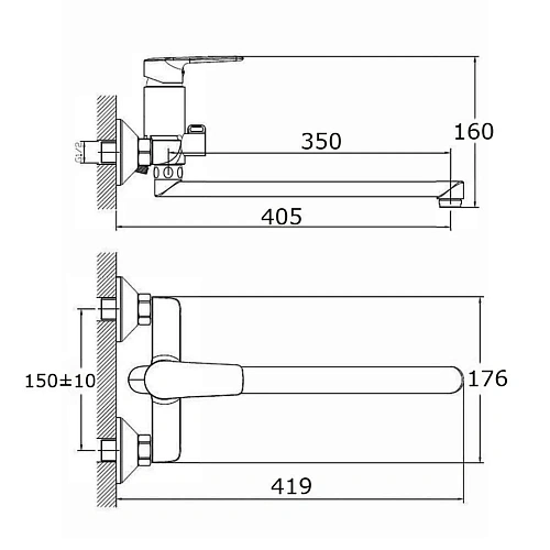 Смеситель для ванны Orange Sofi 2.0 M46-211cr Смеситель для ванны Orange Sofi 2.0 M46-211cr