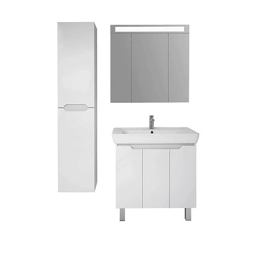 Тумба под раковину DREJA Q PLUS (D), 80 см, подвесная/напольная, 3 дверцы, с опорами, белый глянец 9 99.1006 Тумба под раковину DREJA Q PLUS (D), 80 см, подвесная/напольная, 3 дверцы, с опорами, белый глянец 9 99.1006