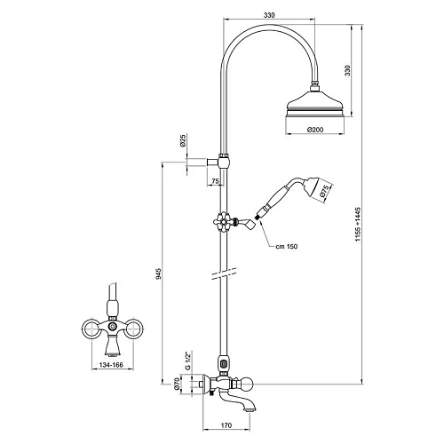 Душевая система Webert Karenina KA721208017 Душевая система Webert Karenina KA721208017