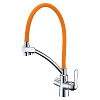 Картинка анонса товара «смеситель для кухни lemark comfort lm3070c-orange с подключением к фильтру, хром/оранжевый»