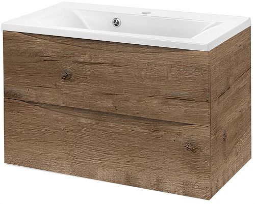 Тумба под раковину Vincea Mia 800 подвесная, 2 выкатных ящик soft close, V.Oak VMC-2MA800VO Тумба под раковину Vincea Mia 800 подвесная, 2 выкатных ящик soft close, V.Oak VMC-2MA800VO