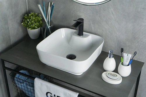 Раковина Gid N9443 51154 накладная белая 41x41x15 Раковина Gid N9443 51154 накладная белая 41x41x15