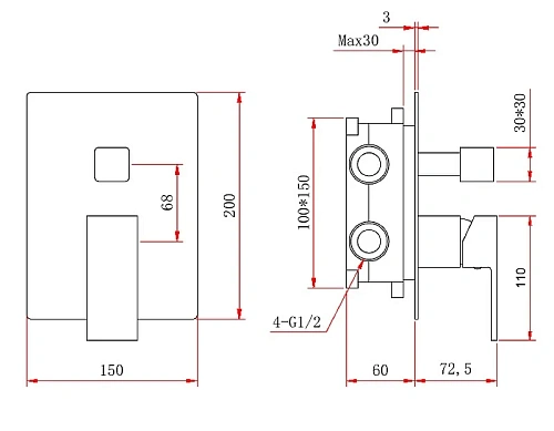 Душевая система BERGES VENTAS 2S, хром 073001 Душевая система BERGES VENTAS 2S, хром 073001