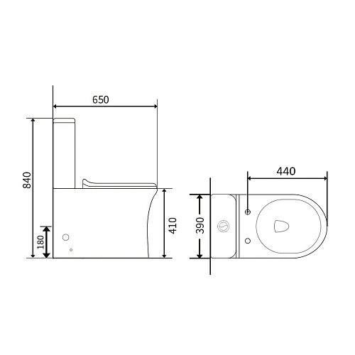 Унитаз напольный Agger AT01000 безободковый, сиденье с микролифтом Унитаз напольный Agger AT01000 безободковый, сиденье с микролифтом