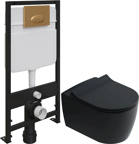 Комплект Унитаз подвесной STWORKI Ноттвиль SETK3104-2616 безободковый, с микролифтом, черный + Систе 587773 Комплект Унитаз подвесной STWORKI Ноттвиль SETK3104-2616 безободковый, с микролифтом, черный + Систе 587773