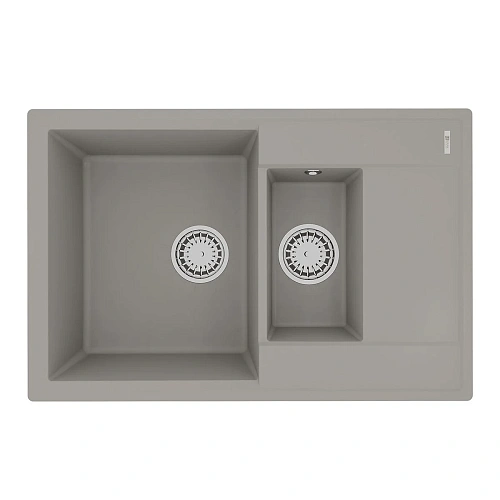 Кухонная мойка Lemark RAMZA 760 врезная из кварцгранита, с крылом, грей 9910039 Кухонная мойка Lemark RAMZA 760 врезная из кварцгранита, с крылом, грей 9910039