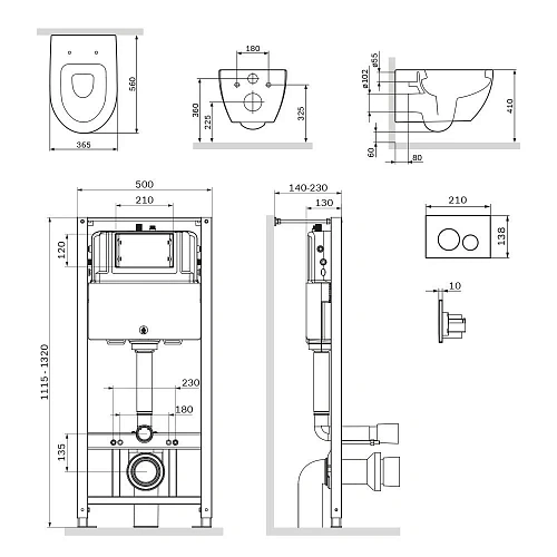 Комплект унитаза AM.PM Awe IS49001.111738 с инсталляцией, сиденьем микролифт и клавишей смыва хром Комплект унитаза AM.PM Awe IS49001.111738 с инсталляцией, сиденьем микролифт и клавишей смыва хром