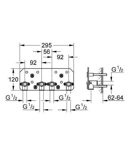 Монтажный набор для верхнего душа GROHE Rainshower F-series (26042000) Монтажный набор для верхнего душа GROHE Rainshower F-series (26042000)