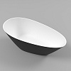 Ванна из искусственного камня WHITECROSS Spinel C 150x70 (черный/белый мат) искусственный камень 021 0211.150070.20100