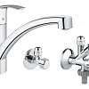 Смеситель для кухни GROHE Eurosmart с комплектом угловых вентилей, хром (31478000) Смеситель для кухни GROHE Eurosmart с комплектом угловых вентилей, хром (31478000)
