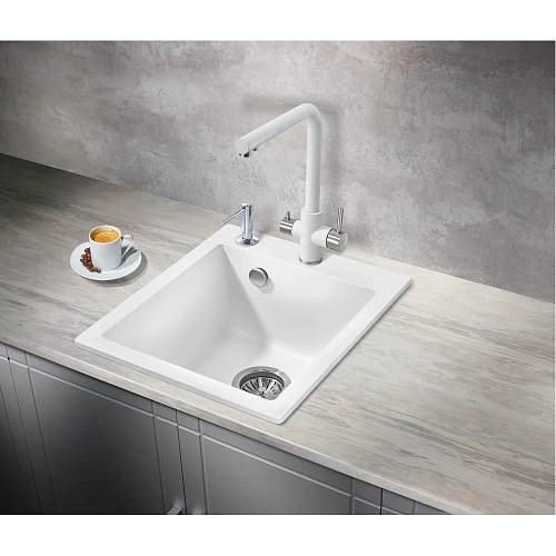 Кухонная мойка Milacio Murcia 46 Cuarzo (MC.77032), белый Кухонная мойка Milacio Murcia 46 Cuarzo (MC.77032), белый
