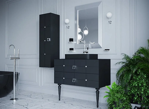 Шкаф-пенал Armadi Art Piazza 844-BCR черный+хром без ножек Шкаф-пенал Armadi Art Piazza 844-BCR черный+хром без ножек