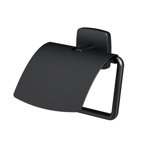 Держатель туалетной бумаги AM.PM Gem A90341422 с крышкой, черный Держатель туалетной бумаги AM.PM Gem A90341422 с крышкой, черный