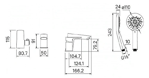 Смеситель на борт ванны IDDIS Cloud (CLOSB30i07) на 3 отверстия Смеситель на борт ванны IDDIS Cloud (CLOSB30i07) на 3 отверстия