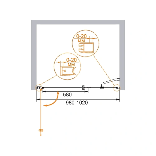 Душевая дверь CEZARES ELENA-W-B-11-30+70-C-Cr 100см стекло прозрачное, профиль хром Душевая дверь CEZARES ELENA-W-B-11-30+70-C-Cr 100см стекло прозрачное, профиль хром