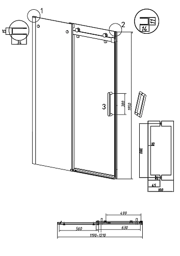 Душевая дверь GROSSMAN Classic 100.K33.04.120.10.00 (120x195) хром, стекло прозрачное Душевая дверь GROSSMAN Classic 100.K33.04.120.10.00 (120x195) хром, стекло прозрачное