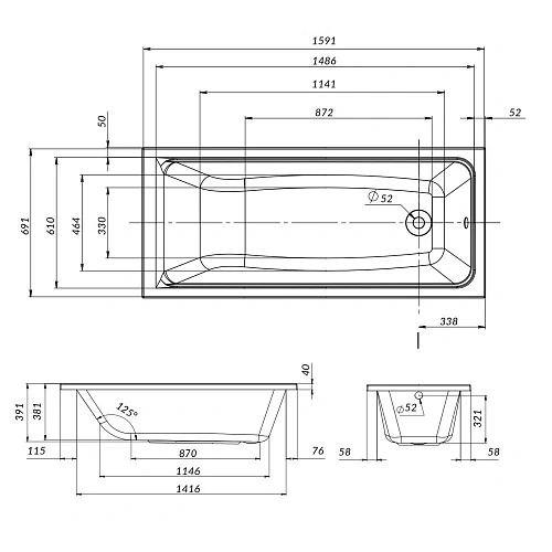 Акриловая ванна AM.PM Gem W90A-160-070W-A 160x70 см Акриловая ванна AM.PM Gem W90A-160-070W-A 160x70 см