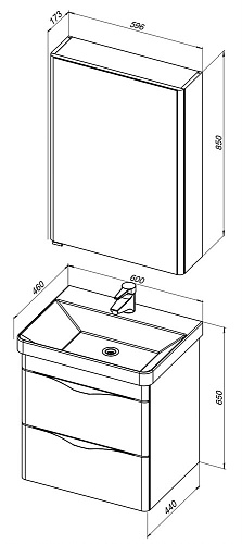 Зеркальный шкаф Aquanet Орлеан 60 белый 00183076 Зеркальный шкаф Aquanet Орлеан 60 белый 00183076