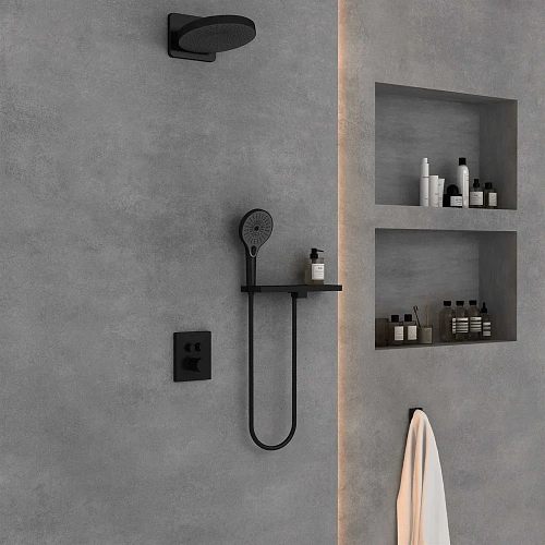 Душевая система Vincea Inspire VSFW-3I21T1RMB встраиваемая, термостатический, 2 режима, черный Душевая система Vincea Inspire VSFW-3I21T1RMB встраиваемая, термостатический, 2 режима, черный