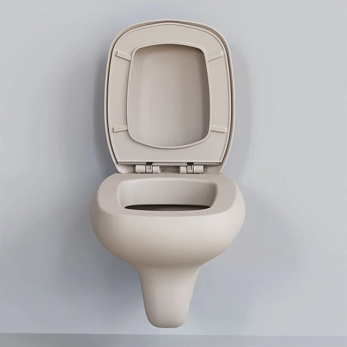 Унитаз подвесной Diamond 123T20401R (530x405x375) матовый бежевый безободковый без сиденья Унитаз подвесной Diamond 123T20401R (530x405x375) матовый бежевый безободковый без сиденья