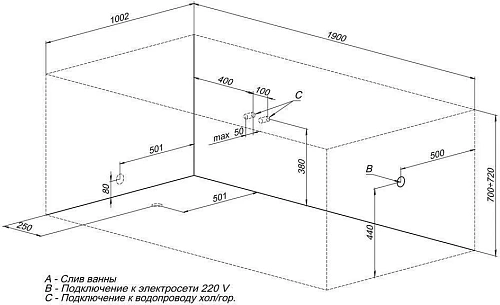 Акриловая ванна Aquanet Vega 190x100 (с каркасом) 00205556 Акриловая ванна Aquanet Vega 190x100 (с каркасом) 00205556