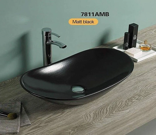 Раковина CeramaLux 7811AMB накладная, черный матовый Раковина CeramaLux 7811AMB накладная, черный матовый