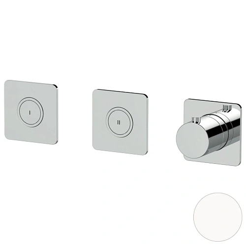 Смеситель для душа Remer X Style X99QD2PKBBO термостатический, белый матовый Смеситель для душа Remer X Style X99QD2PKBBO термостатический, белый матовый