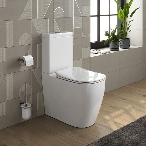 Унитаз напольный CEZARES LUX CZR-159-CPR/CZR-159-SC безободковый с сиденьем Унитаз напольный CEZARES LUX CZR-159-CPR/CZR-159-SC безободковый с сиденьем