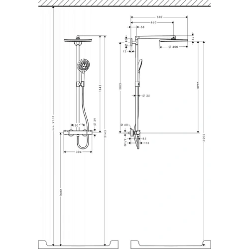 Душевая система hansgrohe Raindance Select S 300 Showerpipe с термостатом 27114000 Душевая система hansgrohe Raindance Select S 300 Showerpipe с термостатом 27114000
