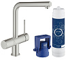 Картинка анонса товара «смеситель для кухни grohe blue pure minta с функцией фильтрации, суперсталь (31345dc2)»