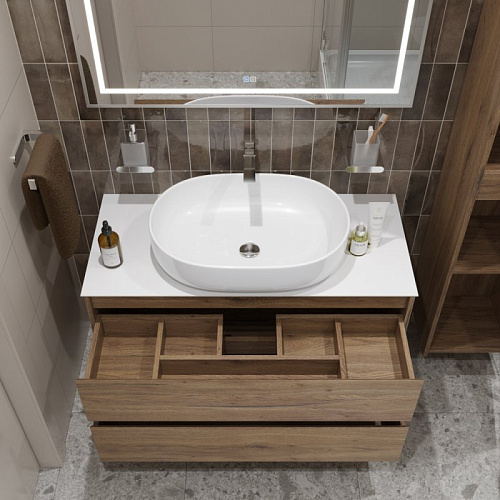 Тумба со столешницей и раковиной BelBagno KRAFT 100 kraft100rt-kepbo-1084-set подвесная KRAFT100RT-KEPBO-1084-SET Тумба со столешницей и раковиной BelBagno KRAFT 100 kraft100rt-kepbo-1084-set подвесная KRAFT100RT-KEPBO-1084-SET