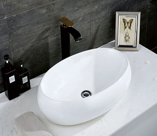 Раковина CeramaLux 9030A накладная, белый Раковина CeramaLux 9030A накладная, белый