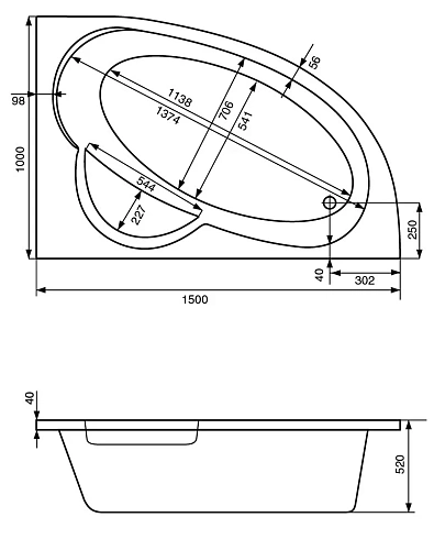Акриловая ванна Santek Шри-Ланка 150х100 R асимметричная белая 1WH302395 1.WH30.2.395 Акриловая ванна Santek Шри-Ланка 150х100 R асимметричная белая 1WH302395 1.WH30.2.395