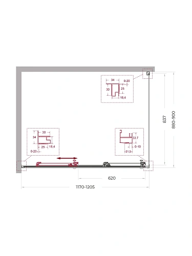 Душевой уголок BelBagno UNO-195-AHF-31-120/90-P-NERO 120x90 см, профиль черный, стекло рифленое Душевой уголок BelBagno UNO-195-AHF-31-120/90-P-NERO 120x90 см, профиль черный, стекло рифленое