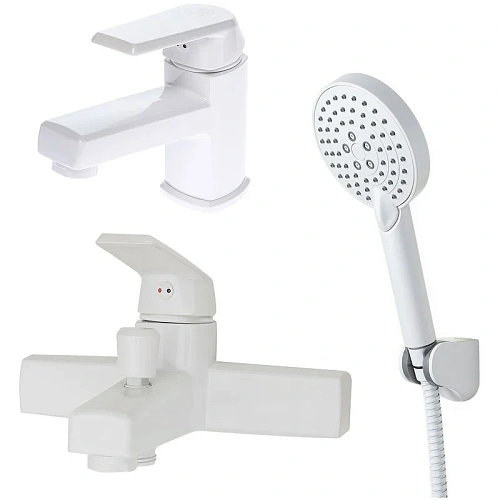 Комплект смесителей OneLife P02-311w белый Комплект смесителей OneLife P02-311w белый