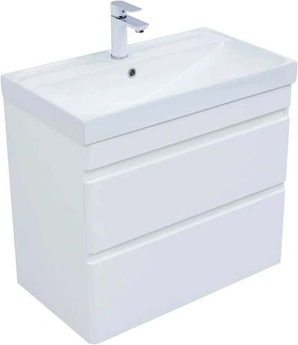 Тумба под раковину Aquanet Слим 80 00346049 белый сатин Тумба под раковину Aquanet Слим 80 00346049 белый сатин